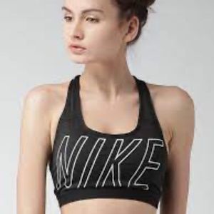 Nike Pro Classic Logo Read Bra - White/Black 847570-010 Size S.